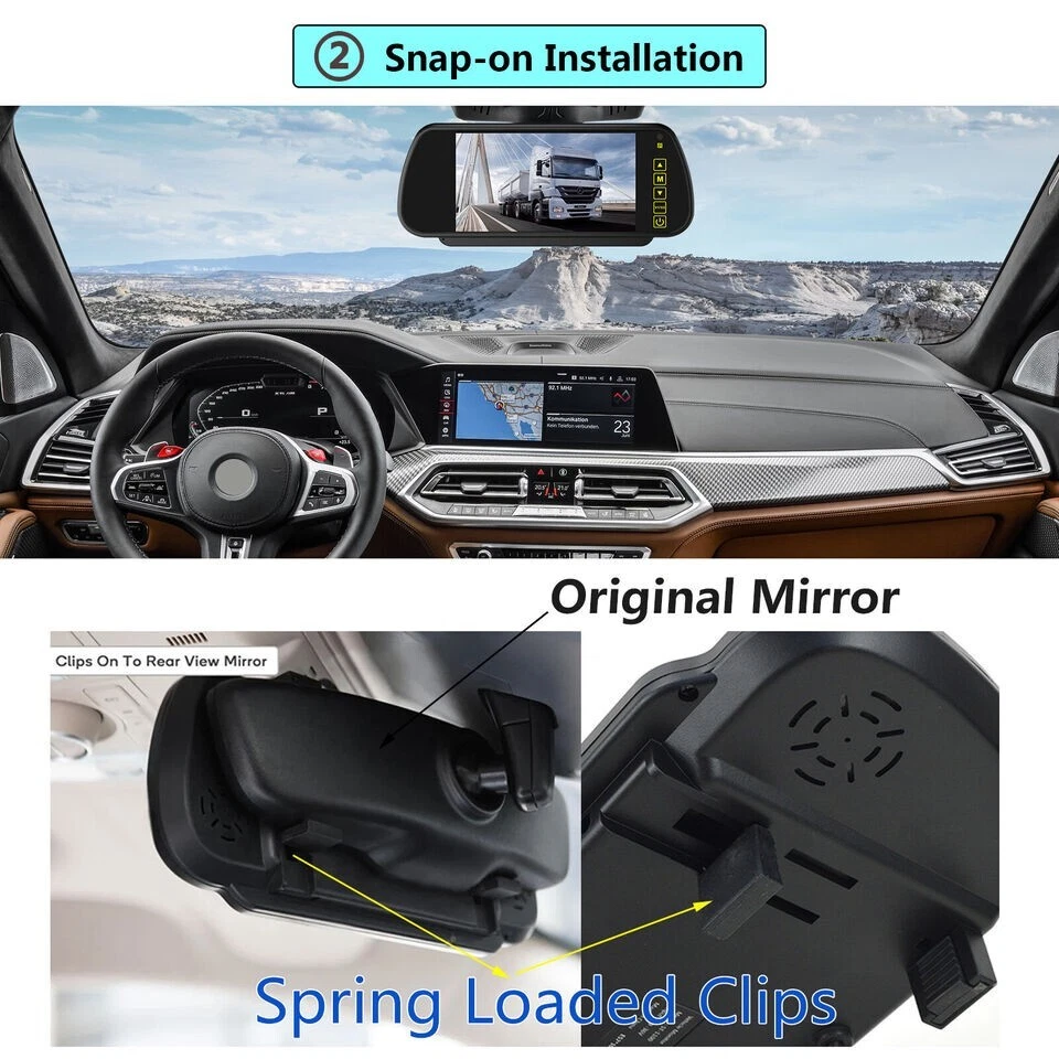 7"Car Monitor with No1 Mount White Dual Head Rear View Cameras 2x 15m AV Caravan - Image 2 of 4