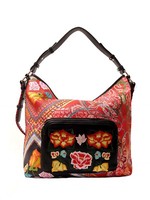 Desigual Schultertasche Tasche Shopper Bols Folklore Cards Olesa, Neu