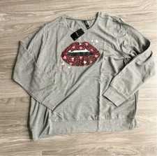 Torrid Lips Crewneck Sweatshirt Gray Size 2X NEW