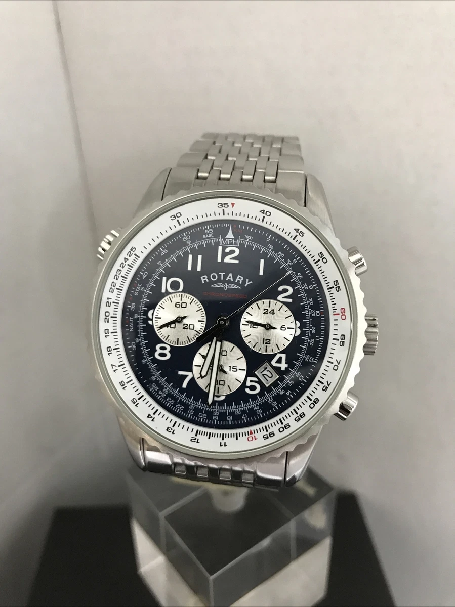 Rotary men's stainless 2025 steel bracelet chronograph watch