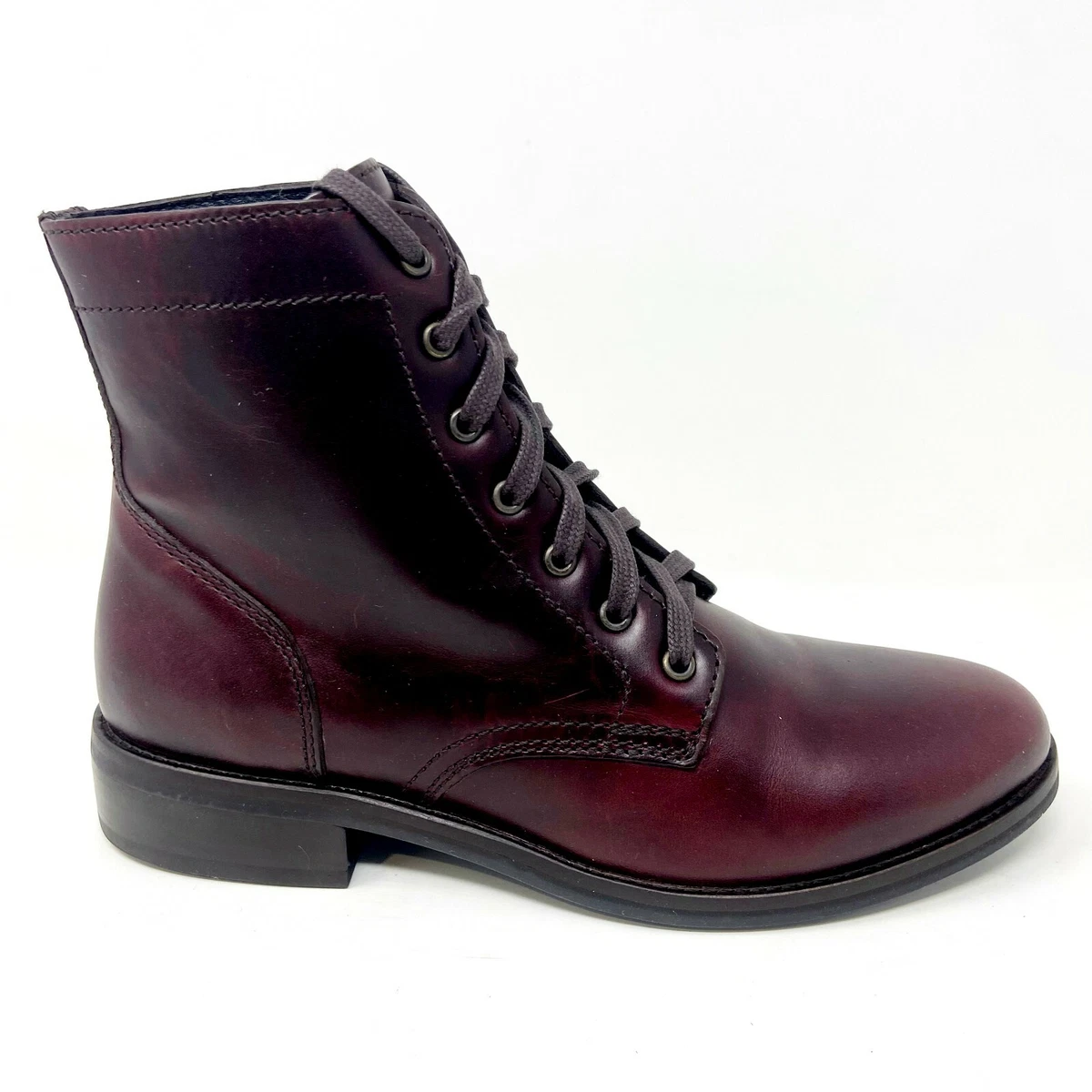 Thursday Boot Co Burgundy President Womens Leather Combat Mid Calf Boots
