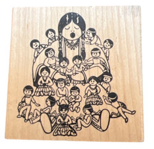 Good Stamps Stamp Good Woman with Lots of Children Wooden Rubber Stamp