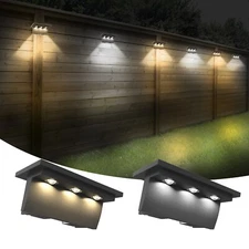 2PCS Solar Powered Decking Lights Solar Step Lights Outdoor for Deck Fence US