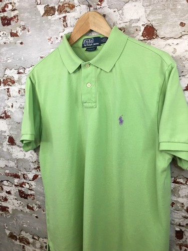Vintage Polo Ralph Lauren Polo Shirt Short Sleeve Green Large L Custom - Picture 2 of 10