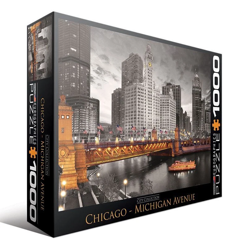 Chicago Michigan Avenue 1000 Piece Jigsaw Puzzle NEW Free Ship! Wrigley Building - Image 3 of 4