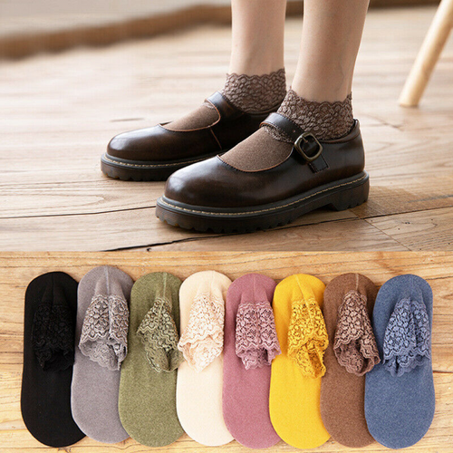 Women Cotton Velvet Warm Non Slip Thick Lace Sleep Socks Female Soft Floor Sock - Picture 2 of 20