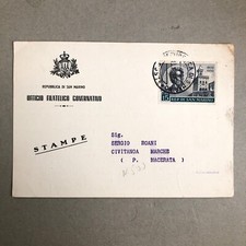 M) Cartolina San Marino stampe isolato 1959 Lincoln 