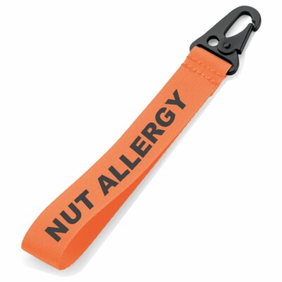 Personalisierter Schlüsselanhänger / Key Chain / Laufband bedruckt mit Botschaft ORANGE