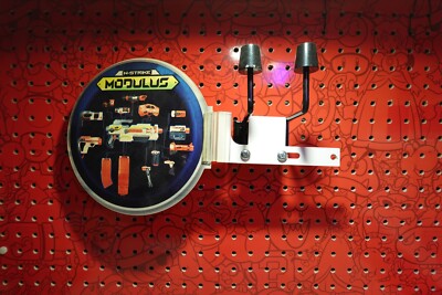 Nerf N-STRIKE MODULUS Store Display Sign POP 8'' Dia. Hasbro w/ Bracket Rare HTF