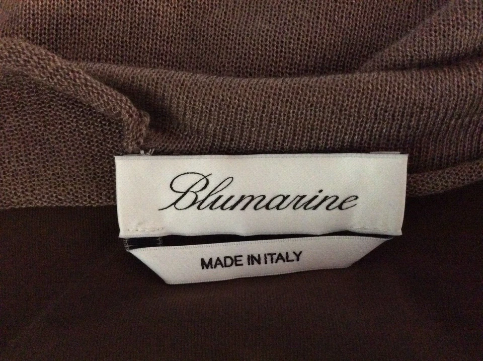 BLUMARINE KNITTED LOW BACK MAXI DRESS WOMENS XS UK6 BROWN RRP£1460 BR - Image 4 of 4