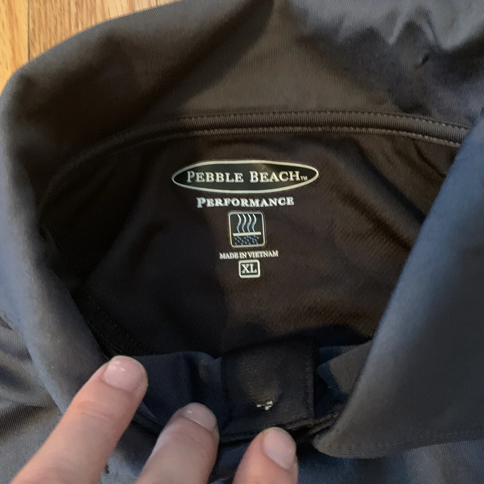 Pebble Beach Performance Men's Polo Shirt Size XL Gray Grey Golf Athletic - Image 4 of 4