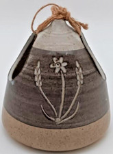 Stoneware Hanging Bird Feeder House Wildflower Theme