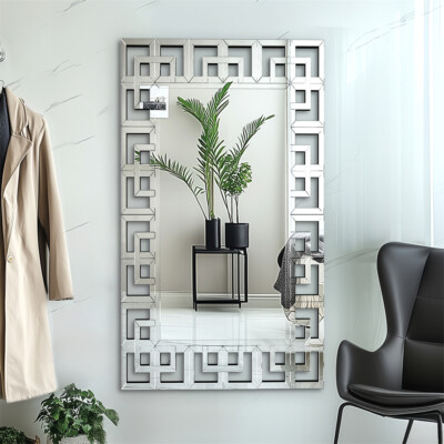 Large Geometric Wall Decorative Mirror Living Room Entryway Horizontal Vertical