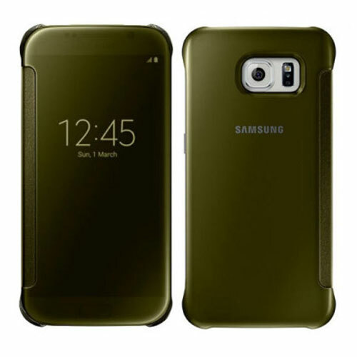 Samsung Galaxy S6 Clear View Case Gold Protective Hard Cover Official  EF-ZG920BF