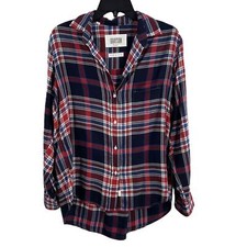 Grayson The Hero Navy Red Plaid Button Up Long Sleeve Collared Shirt Size 2 / S