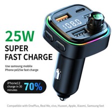 Universal Bluetooth 5.0 Car Wireless Adapter FM Transmitter MP3 Radio USBCharger