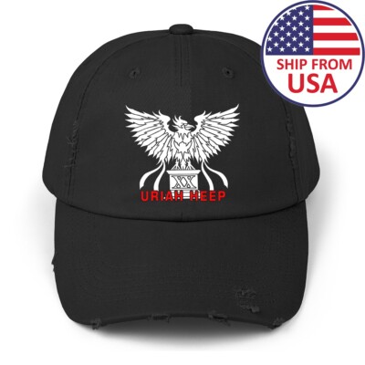 Uriah Heep Still Eavy Still Proud Men's Adjustable Black Distressed Hat