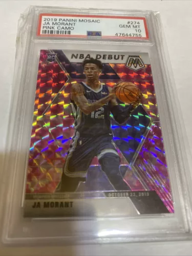 2019 PANINI MOSAIC PINK CAMO #274 JA MORANT ROOKIE RC PSA 10