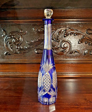 Kristall Karaffe Geschliffen Kobaltblau BACCARAT! GUTER ZUSTAND!