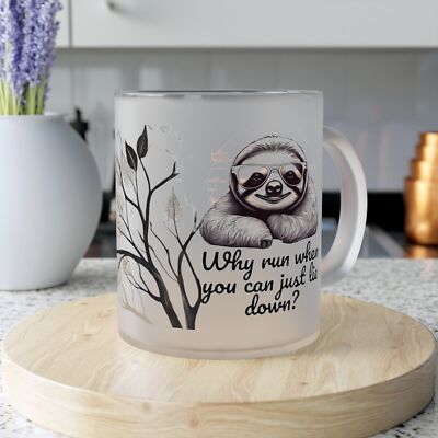 Süßer Faultier-Becher   Lustiger Kaffee-/Teetasse mit Spruch & Natur-Design