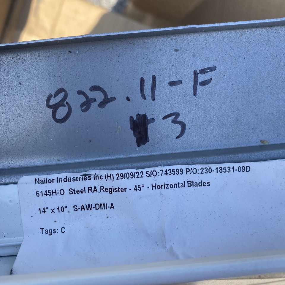 Lot of 3 New Nailor Industries Model 6145HO Single Deflection Register