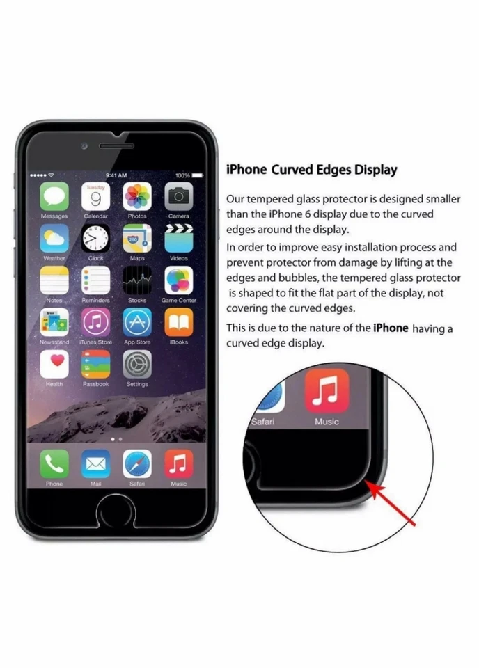 3X Premium Screen Protector Tempered Glass For iPhone SE 5 6 7 8 X Xs Max XR - Image 2 of 3