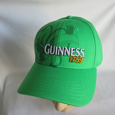 NWOT NEW GUINNESS 1759 SHAMROCK LOGO BEER GREEN HAT ONE SIZE ADJUSTABLE CAP