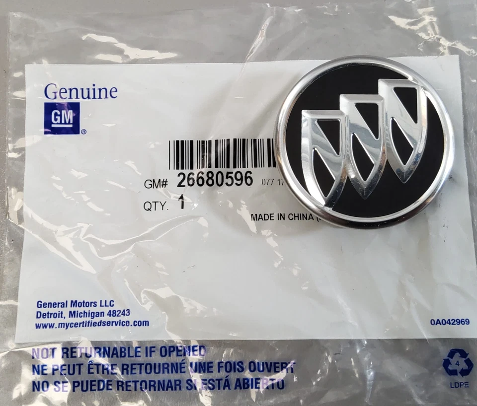 New Genuine GM Black / Chrome Wheel Center Cap Fits 17-19 Buick Cascada - Image 4 of 4