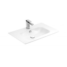 Design Keramik Einbauwaschbecken Waschtisch Waschebcken eckig 70cm weiß