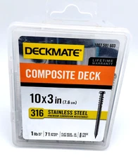Deckmate Composite Deck Screws #10 x 3 inch Stainless Steel Premium 1 lb Box