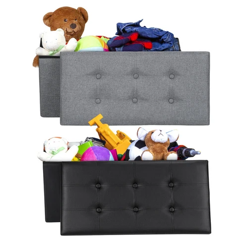 Sitzhocker faltbarer Hocker mit Stauraum Truhe Aufbewahrungsbox Deckel 2 color