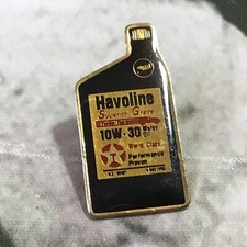 Vintage Havoline 10W-30 Motor Oil Texaco Enamel Lapel Pin Advertising 