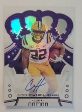 2020 Chronicles Football Crown Royale PURPLE Clyde Edwards-Helaire # /25 RC Auto