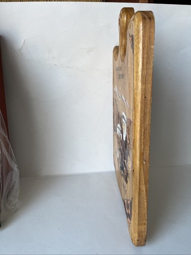 Kyrgyzstan Wooden Handpainted Cutting Board 14" T x 7.75" L With Hanging Slot - Picture 3 of 7
