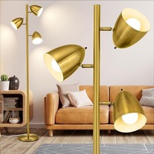 Tree Floor Lamp with 3 Light Bulbs Standing Tall Pole Lamps with Adjustable M...