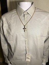 J. Ferrar Button Up Shirt Large Long Sleeve Mens Gray New With Tags