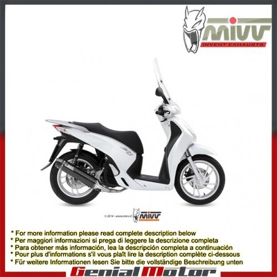 Mivv Complete Exhaust Stronger Black Stainless Steel Honda Sh 150 2013 > 2016