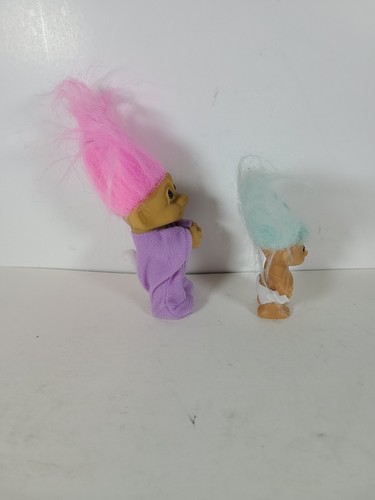 Russ Troll Doll Bunnies- Blue hair and Pink hair- 2" and 3" - Foto 4 di 5