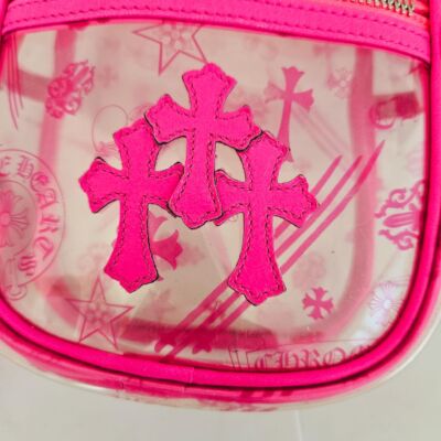 Chrome Hearts Taka Mini Vinyl Pvc with Cross Patch Clear Shoulder