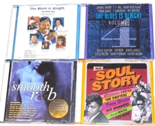 BLUES IS ALRIGHT 1 & 4, SMOOTH R&B, SOUL STORY, 4-CD LOT, ALL VG+ COND.