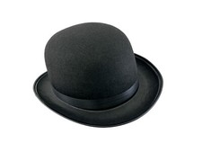 Black Permafelt Derby Hat Victorian Brim Cap Prop Steampunk Costume Cosplay