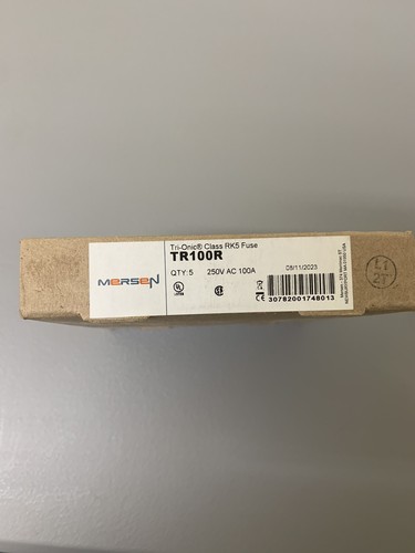 MERSEN TR100R 100AMP 240VAC DUAL ELEMENT TIME DELAY FUSES. ** 5 Per Box/New** - Picture 2 of 2
