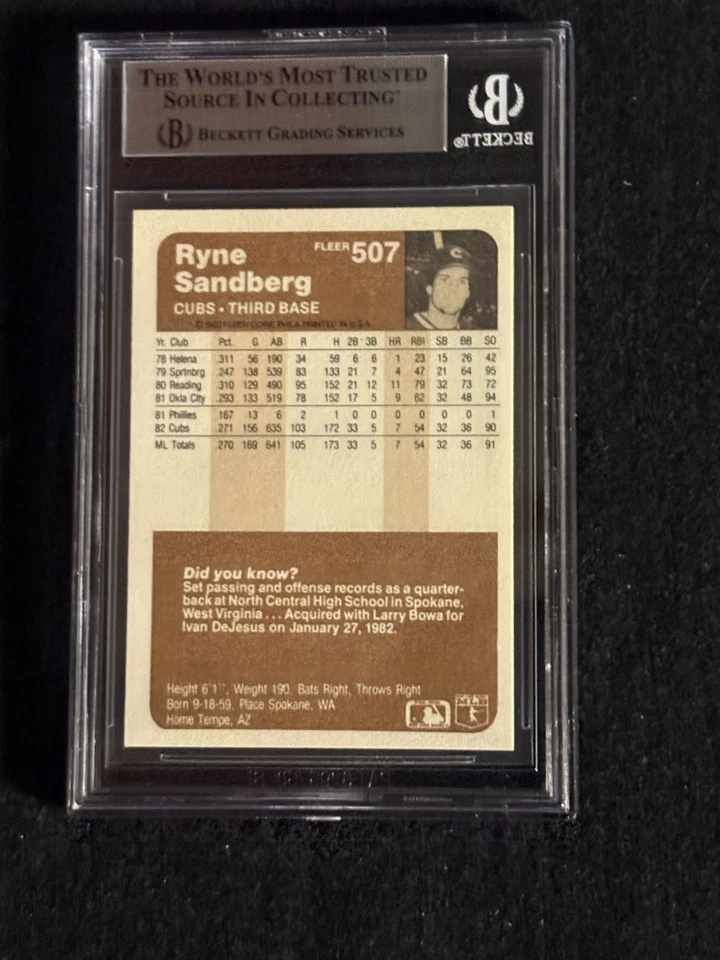 Fleer 1983 - Ryne Sandberg #507 (RC) Foto 2 de 2