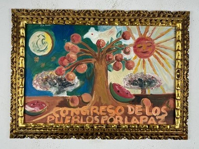 Frida Kahlo (Handmade) Oil On Canvas Painting signed and stamped