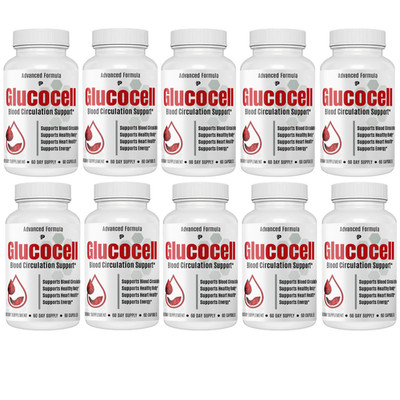Glucocell - Blood Circulation Support Formula, Heart Health- 10 Bottles