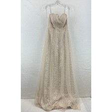 BELsoie Formal Strapless Sweetheart Gown w/gold tulle overlay Size 6