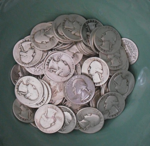 Lot of 40- Washington Quarters - 90% Silver - random dates 1940-1949