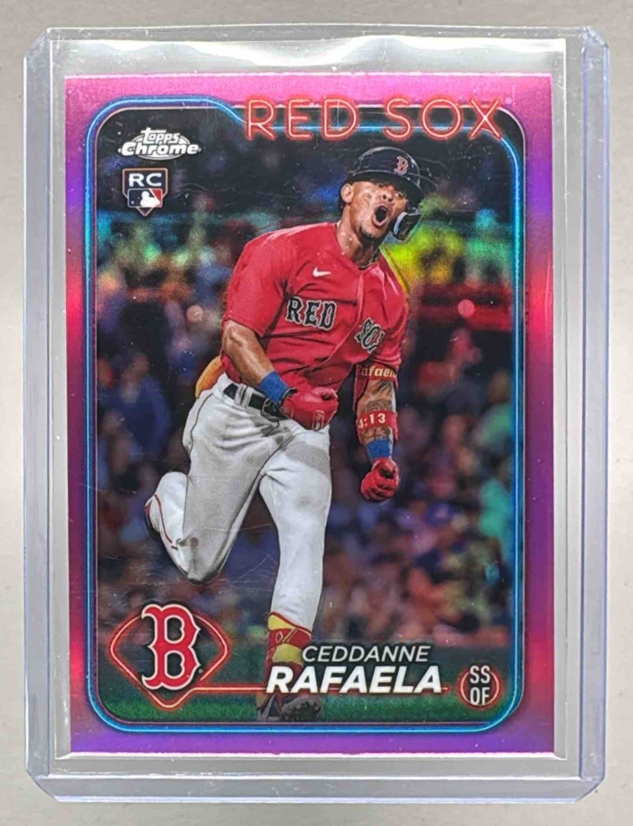 Ceddanne Rafaela 2024 Topps Chrome #118 Pink Refractor Rookie RC