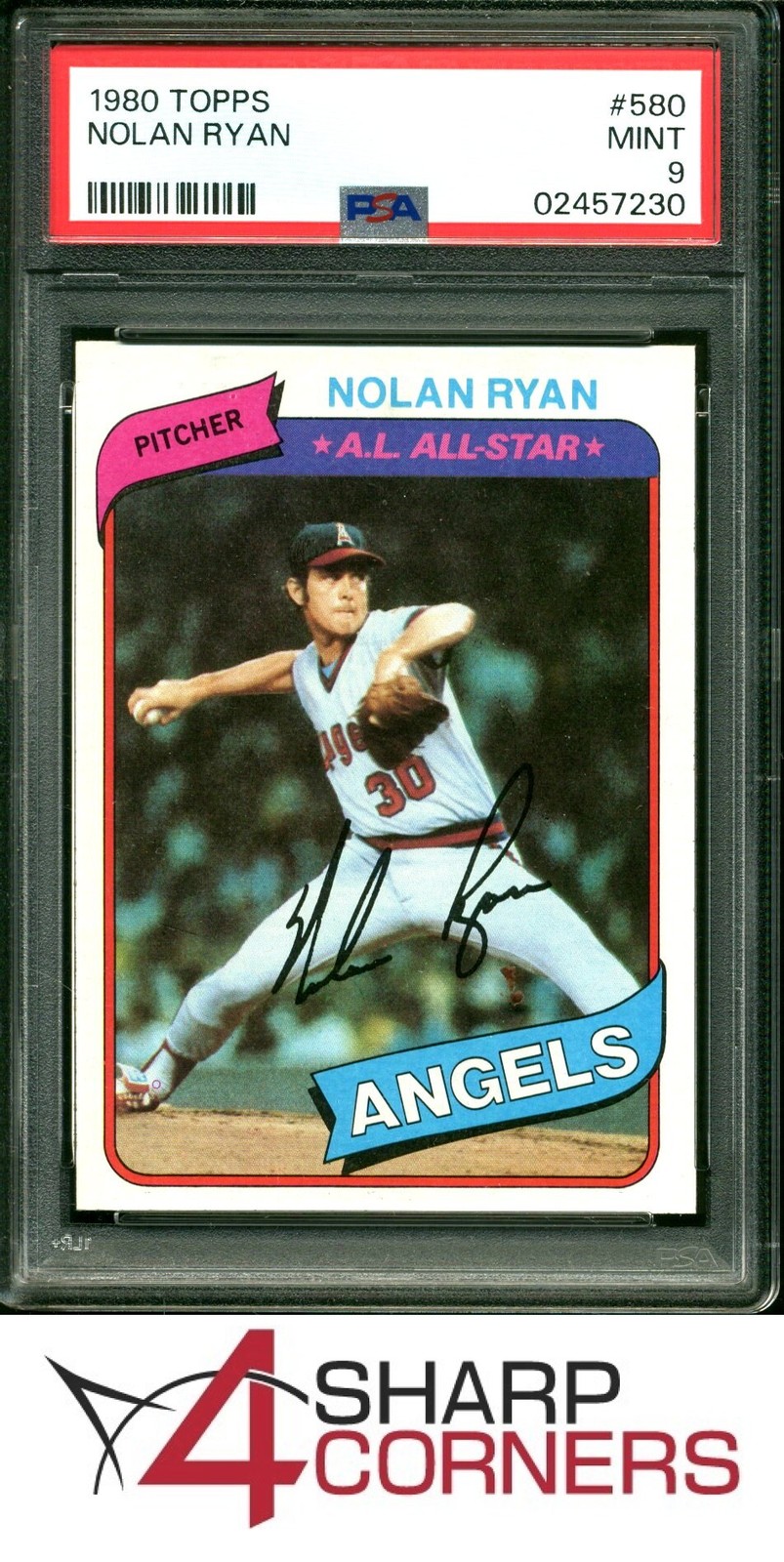 1980 TOPPS #580 NOLAN RYAN ANGELS HOF PSA 9