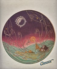 Original Vintage 1977 Cancer Horoscope Zodiac Astrology Iron On Transfer